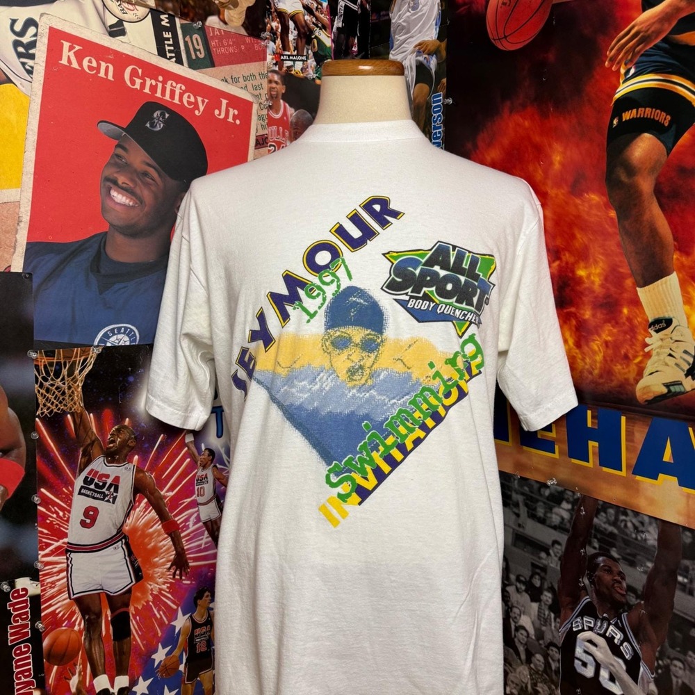 Vintage 90s Seymour All Sport Swimming T Shirt Single Stitch Mens Sz Large